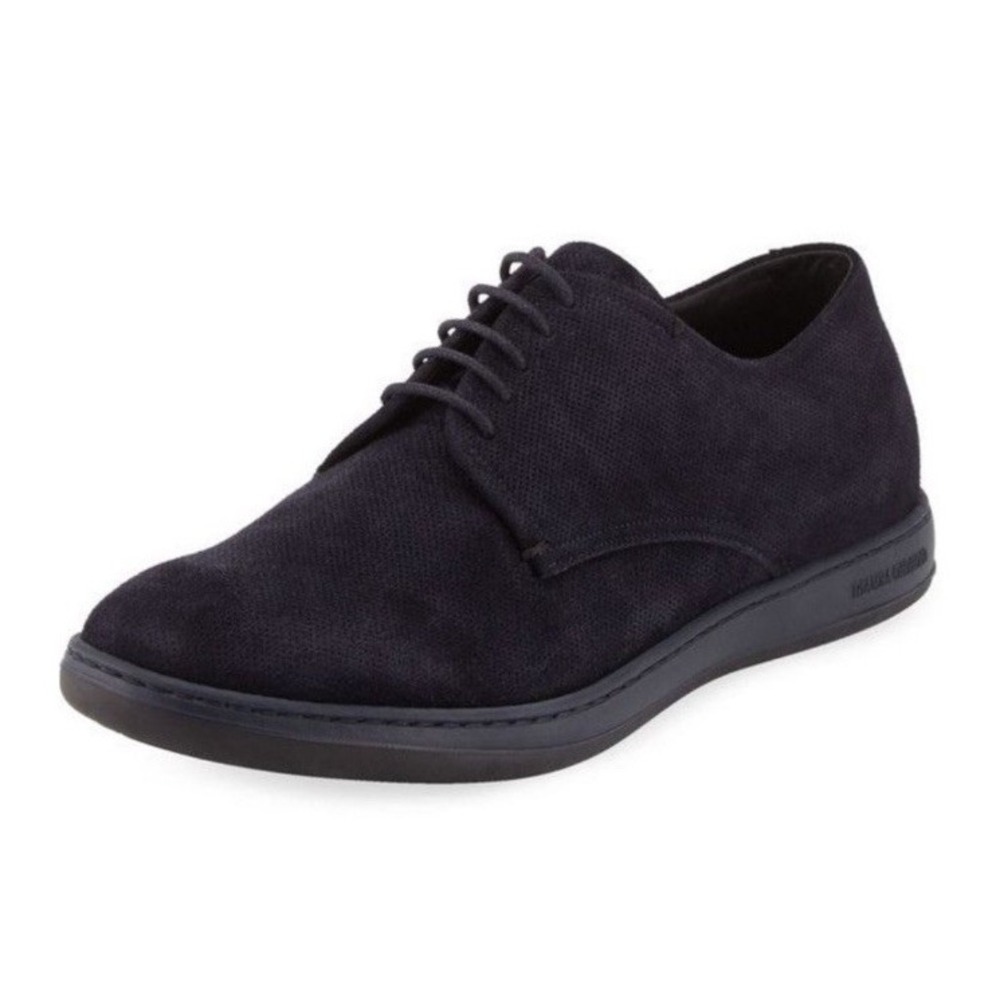 Giorgio Armani Lace Up Derby‎ Suede Dress Shoes Men's Size 9 Perforated Italy